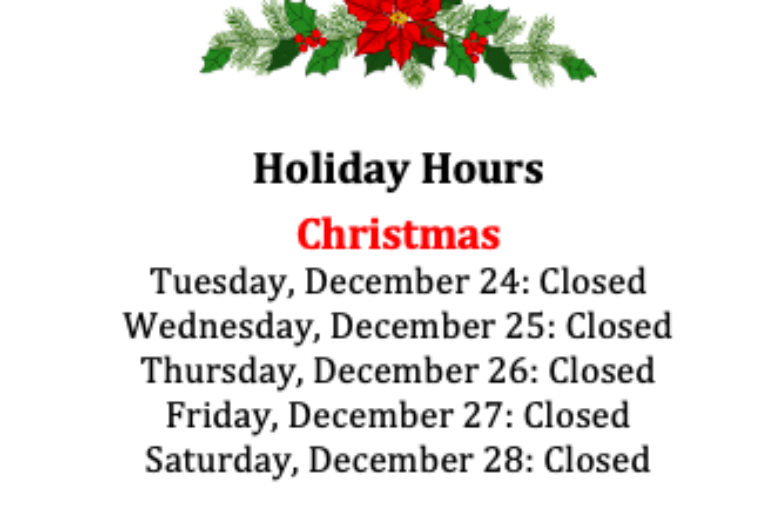 Holiday Hours