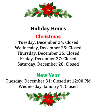 Holiday Hours