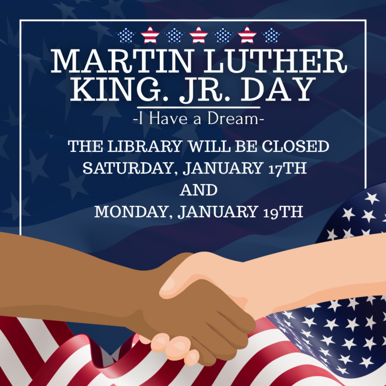 We will be closed for MLK Jr.